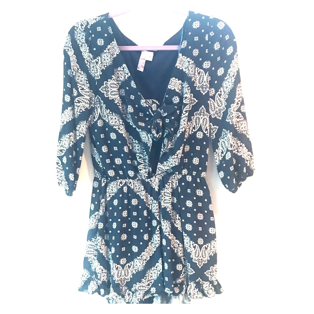 Tie front romper